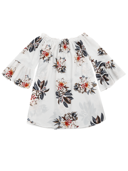 Gorgeous Floral Print Flare Sleeve Shift Dress – Ncocon