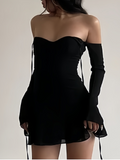 Chic Silhouette Off-Shoulder Bell Sleeve Dress