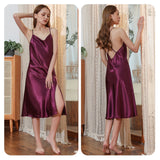 SOLID COLOR CROSS STRAP NIGHTDRESS