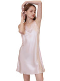 SUMMER SILK SLIM LACE SUSPENDER NIGHTDRESS