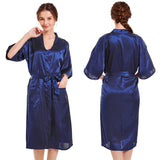 SOLID COLOR SMOOTH ROBE BATHROBE