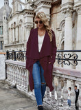 Women Knitted Long Sweater Coat