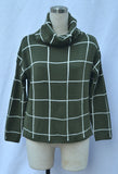 Checked Turtleneck Pullover Sweater