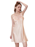 SUMMER SILK SLIM LACE SUSPENDER NIGHTDRESS