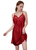 SUMMER SILK SLIM LACE SUSPENDER NIGHTDRESS