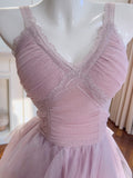 Delicate Lace Layers Light Purple Sling Dress