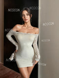 Long Sleeve Off-the-Shoulder Lace Bodycon Dress