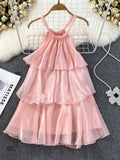 Effortless Tulle Soft Pink Tiered Dress