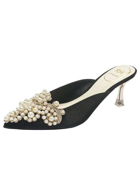 THIN-HEELED POINTED SHALLOW SHOUTH SLIPPER