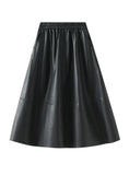 Retro High Waist Pu Leather Skirt