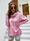 Checked Turtleneck Pullover Sweater