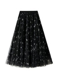 Printed Large Swing Gauze Floral Skirt