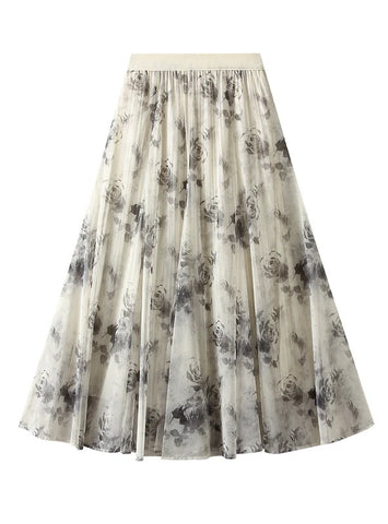 Tie-dyed Printed Gauze Temperament Skirt