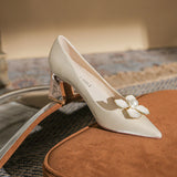 POINTED PLATFORM HEELS WEDDING SHOES