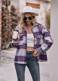 Plaid Short Woolen Thick Coat