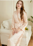 WOMEN SILK LONG ROBE PAJAMA