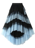 Irregular Gauze Color Matching Cake Skirt