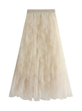 Wave Irregular Gauze Cake Skirt