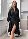 SEXY LONG ROBE SILK BATHROBE