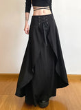 Irregularly Spliced Silm Waist Long Skirt