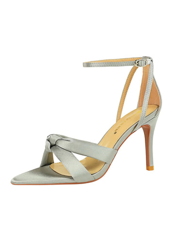 THIN HIGH-HEELED SATIN CROSSED OPEN-TOED SANDALS