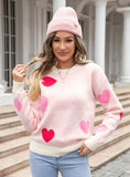 Love Round Neck Knitted Pullover Sweater