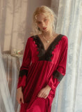 VELVET LONG SEXY PAJAMAS WOMEN'S HOME CLOTHES