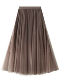 Starry Gradient Pleated Gauze Skirt