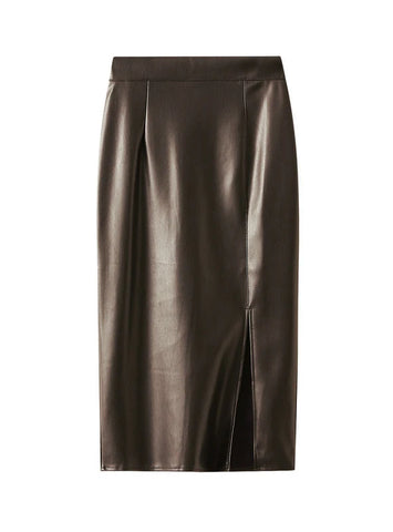 Pu Leather Retro Sexy Split Skirt