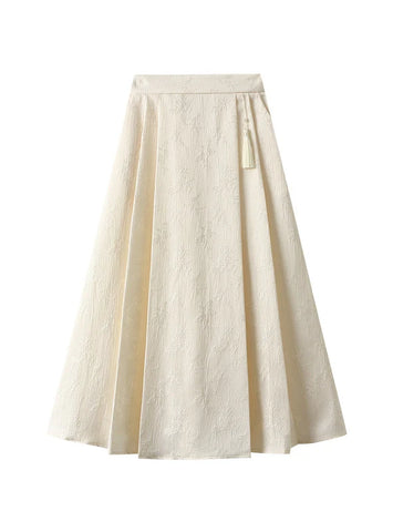 Chinese National Wind Jacquard High Waist Skirt