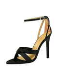 ULTRA-HIGH HEEL SATIN HOLLOW SANDALS