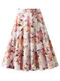 Retro Oil Painting High Waist Floral Skirt