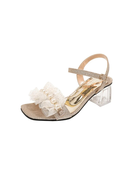 THICK-HEELED TRANSPARENT SANDALS