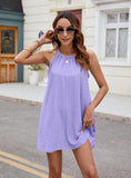 SOLID COLOR HALTER LOOSE SLING DRESS