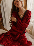 LACE STITCHING SLING LOOSE NIGHTGOWN