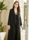 SILK-LIKE SUSPENDER COAT PAJAMAS TWO-PIECE SUIT