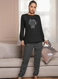 FASHION POLKA-DOT LONG-SLEEVED PAJAMAS SUIT