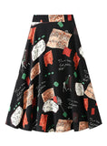 Women Retro Chiffon Printing Skirt