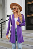 SOLID COLOR BUTTON LOOSE LONG SLEEVE COAT