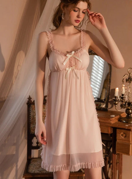 SOFT LACE GAUZE SEXY NIGHTDRESS