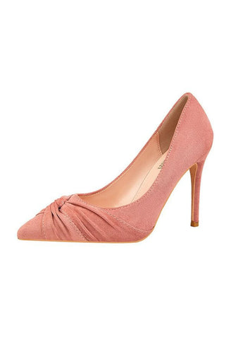 SHALLOW-MOUTHED POINTED BOW HIGH HEELS