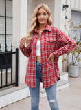 Casual Fashion Loose Plaid Pocket Shirt