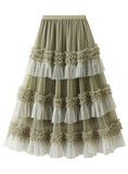 Women Mesh Cake Skirt