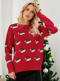 STYLISH ROUND NECK CARTOON CHRISTMAS SWEATER