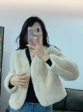 Mink-like ladies short fur coat