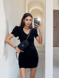 Simple Black Cocktail Parties Mini Dress