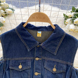 Belted Waist Button Off-Shoulder Denim Dress