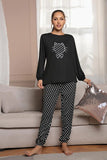 FASHION POLKA-DOT LONG-SLEEVED PAJAMAS SUIT