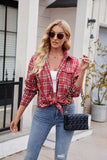 Casual Fashion Loose Plaid Pocket Shirt