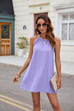 SOLID COLOR HALTER LOOSE SLING DRESS